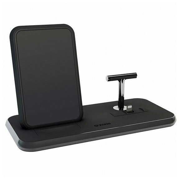 Беспроводное зарядное устройство ZENS Stand+Dock Aluminium Wireless Charge. Цвет белый. ZENS Stand+Dock Aluminium Wireless Charger White