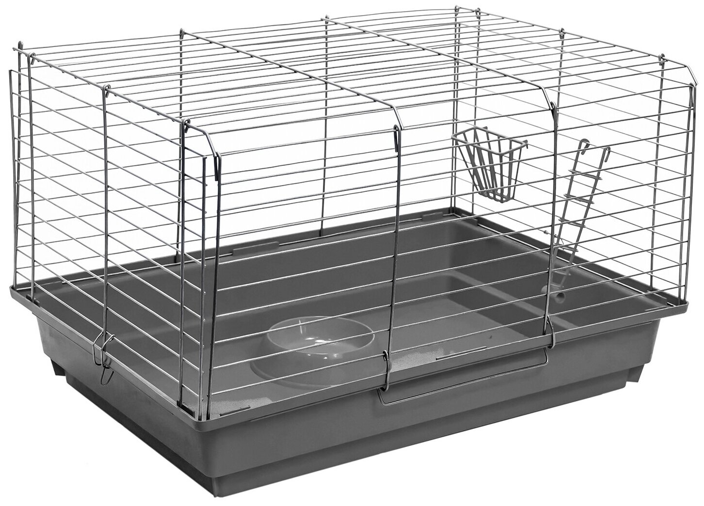 Дарэлл Клетка для кроликов и морских свинок ECO "Роджер" №2, укомплектованная, цвет серый/хром 58*40*38см - фотография № 1