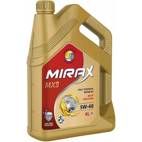 MIRAX Масло Моторное Синтетическое Mirax Mx9 Sae 5W-40 Acea A3/B4 Api Sp 4Л