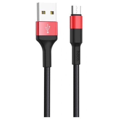 Кабель HOCO X26 Xpress charging data cable for Micro USB 1M, 2.4А, black＆red кабель usb iphone lightning hoco x26