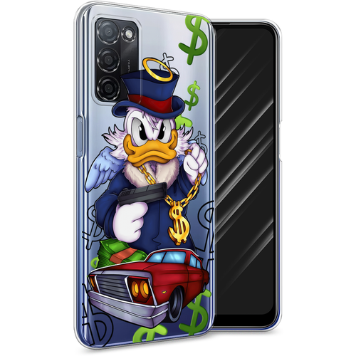 Силиконовый чехол на Oppo A55s 5G / Оппо A55s 5G Scrooge McDuck with a Gold Chain, прозрачный силиконовый чехол на oppo a55s 5g оппо a55s 5g добрый кот