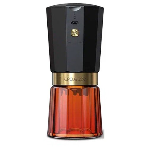 Кофемолка Circle Joy Electric Coffee Grinder (CJ-EG05 Black-Amber RUS), русская версия, черно-янтарная кофемолка circle joy electric coffee grinder cj eg05 black silver rus русская версия черно серебристая