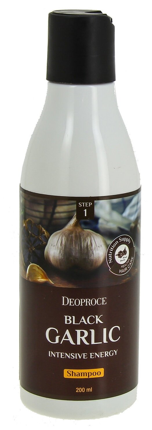 Шампунь против выпадения волос с экстрактом чёрного чеснока | Deoproce Black Garlic Intensive Energy Shampoo 200 ml