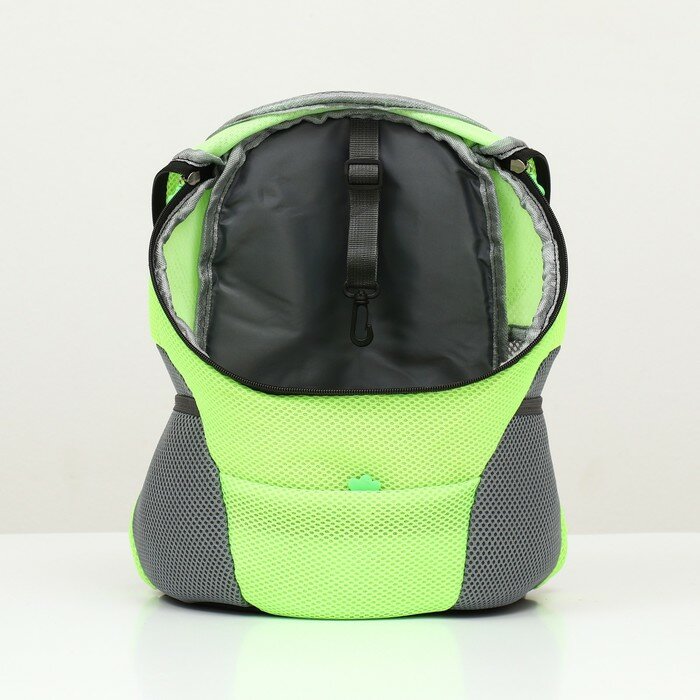 Рюкзак-переноска для животных, максимальный вес 10 кг, 30 х 16 х 34 см, зелёный Пижон 9545839 . - фотография № 5