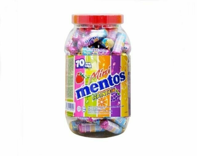 Драже жевательные Mentos Mini Rainbow / Ментос мини радуга банка (70 шт по 10 гр)