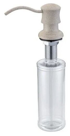 Дозатор жидкого мыла ZorG Sanitary ZR-21 песочный, бежевый под гранит, диспенсер для кухни, комплект с колбой