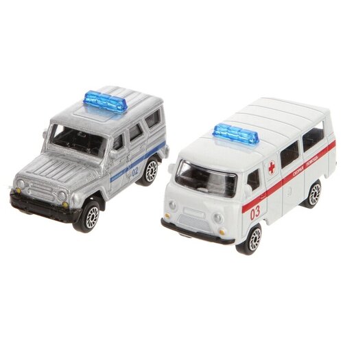 фото Набор машин технопарк спецтехника (sb-15-07-wb), белый/серебристый