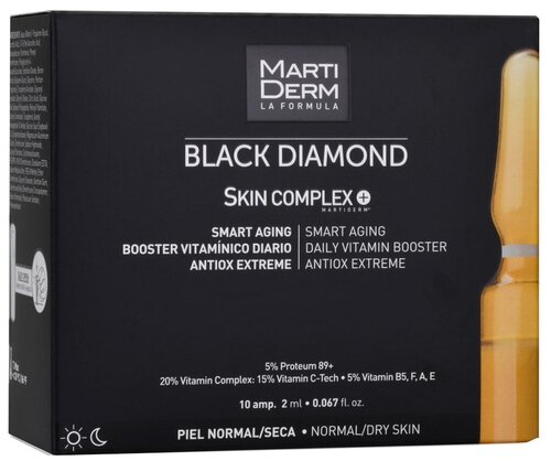 Martiderm Black Diamond Skin Complex+ Комплекс для лица с антиоксидантным коктейлем, 2 мл, 10 шт.