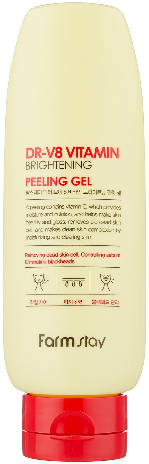 Farmstay пилинг-гель для лица Dr.V8 Vitamin Brightening Peeling Gel, 150 мл