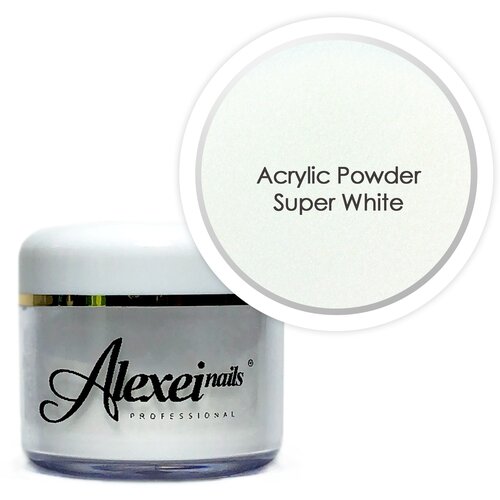 Acrylic Powder Super White ( акриловая пудра ) AlexeiNails 30г. 2021 new 120ml polymer acrylic powder white pink clear for nails tips builder acrylic system carving extension dipping powders5