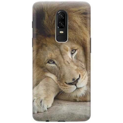 фото Cиликоновый чехол на oneplus 6 / ванплюс 6 с принтом "спокойный лев" gosso