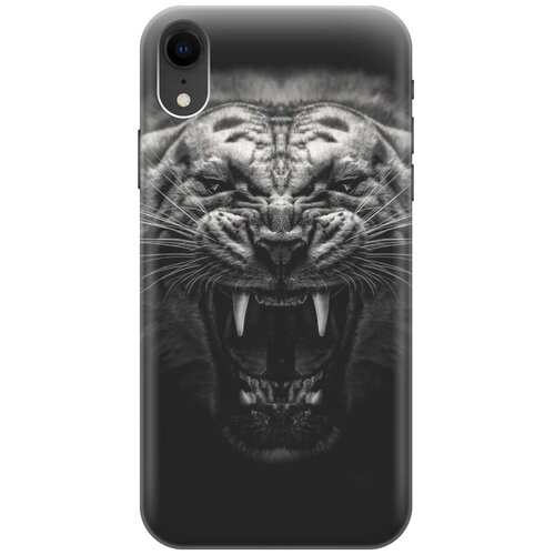 фото Gosso ультратонкий силиконовый чехол-накладка для apple iphone xr с принтом "оскал тигра"