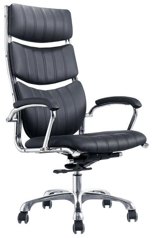 Кресло для руководителя Easy Chair 520 ML черное, натуральная кожа с компаньоном, металл 1034529