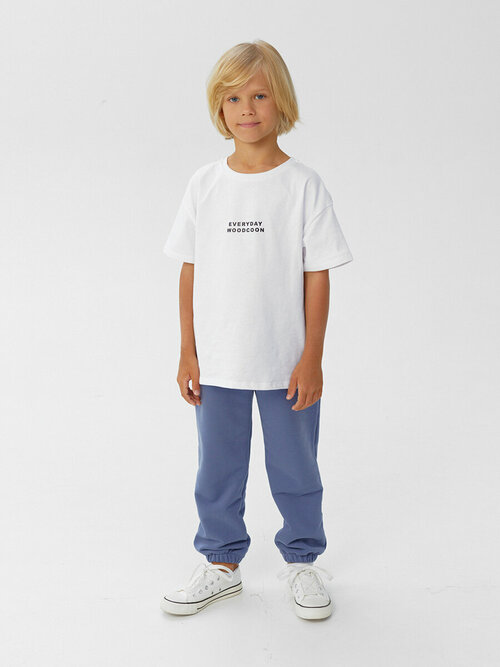 Школьные брюки джоггеры Woodcoon, размер 3-4 года, синий