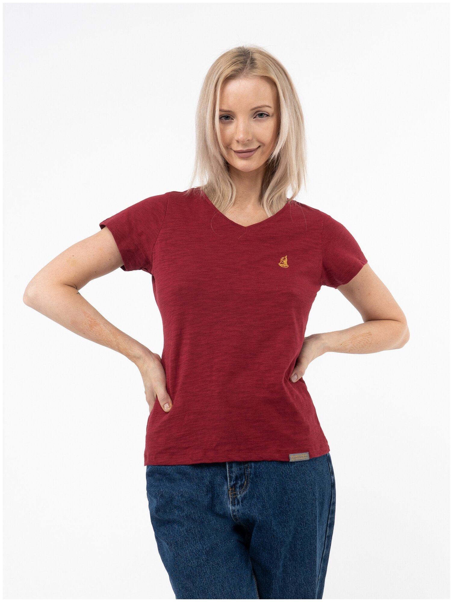Женская футболка «Великоросс» красного цвета 