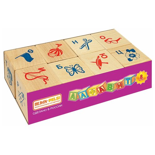 Развивающая игрушка Pelsi Алфавит и рисунок И673, 8 дет. кубики пелси алфавит и рисунок 8 шт и673