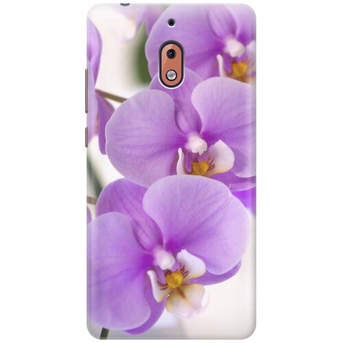 фото Cиликоновый чехол на nokia 2.1 / нокиа 2.1 с принтом "сиреневые орхидеи" gosso