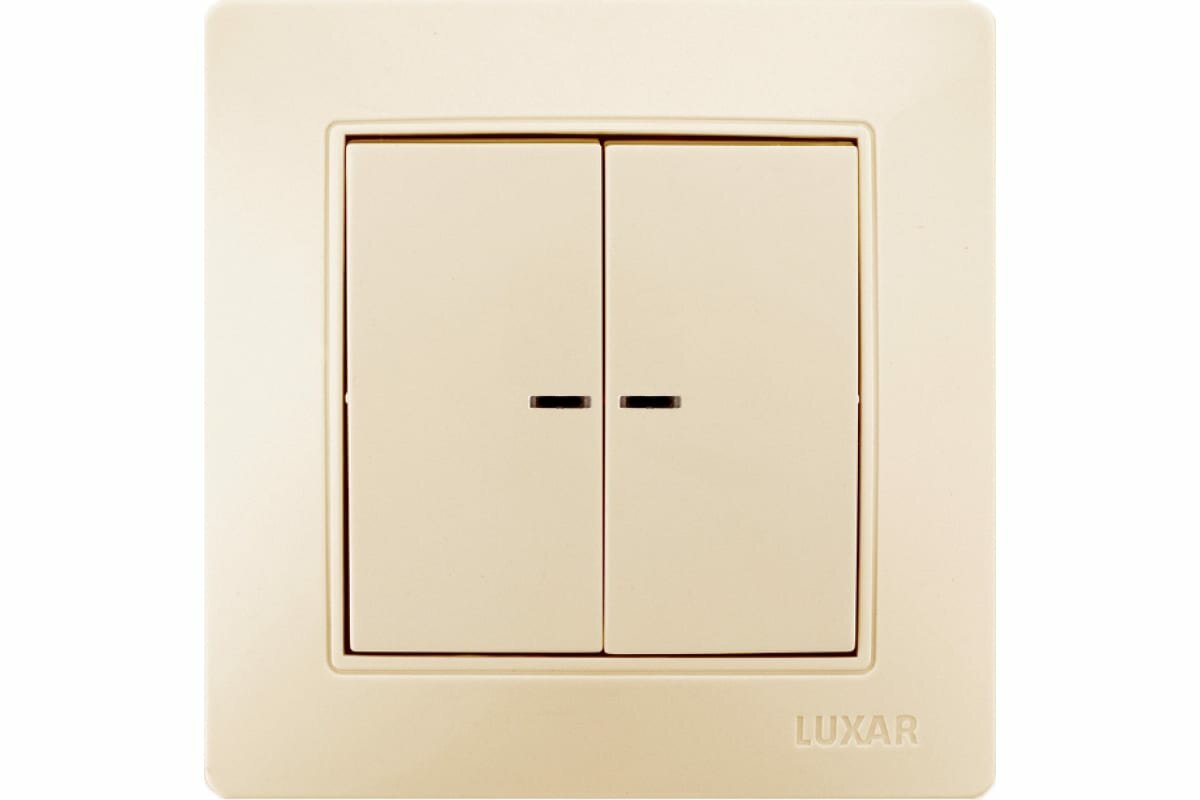 Luxar Выключатель Novo с/у 2-кл. с подсв. кремовый, 250В 10А 4606400420248