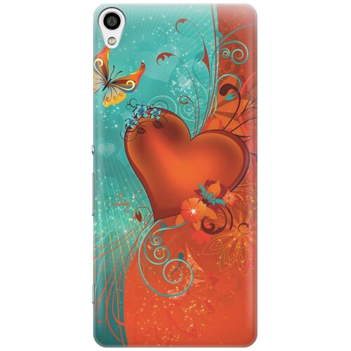 фото Cиликоновый чехол на sony xperia xa / сони иксперия ха с принтом "сердце и бабочка" gosso