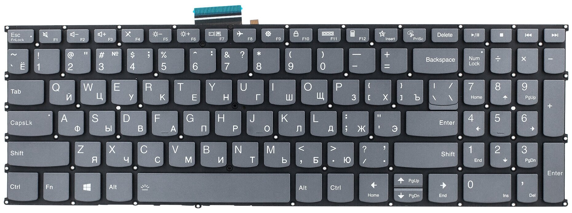 Клавиатура для Lenovo IdeaPad 3 15ABA7 / 15ADA6 / 15ALC6 / 15IAU7 / 15ITL6 / 17ABA7 / 17ADA6 / 17ALC6 / 17ITL6, IdeaPad 5 15ABA7 / 15ALC05 / 15ARE05