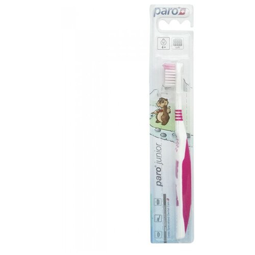 Зубная щетка Paro Junior 4+, розовый
