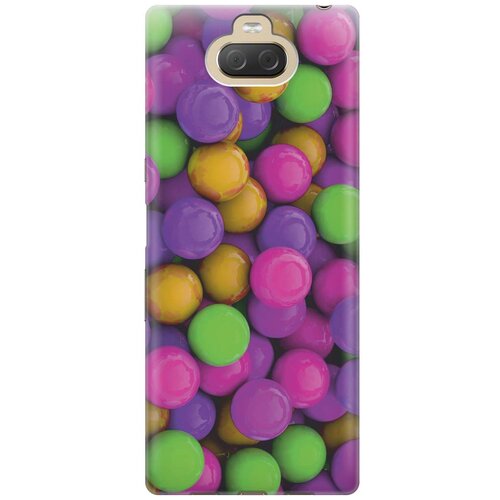 фото Cиликоновый чехол на sony xperia 10 plus / xa3 ultra / сони иксперия 10 плюс с принтом "разноцветные драже" gosso