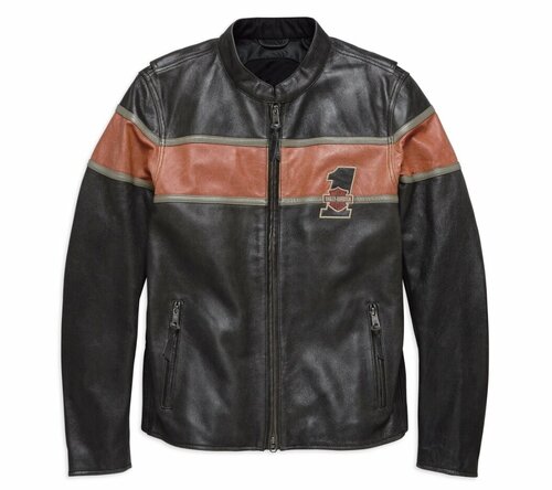Куртка Harley-Davidson, мужская, размер 2XL, черный, оранжевый