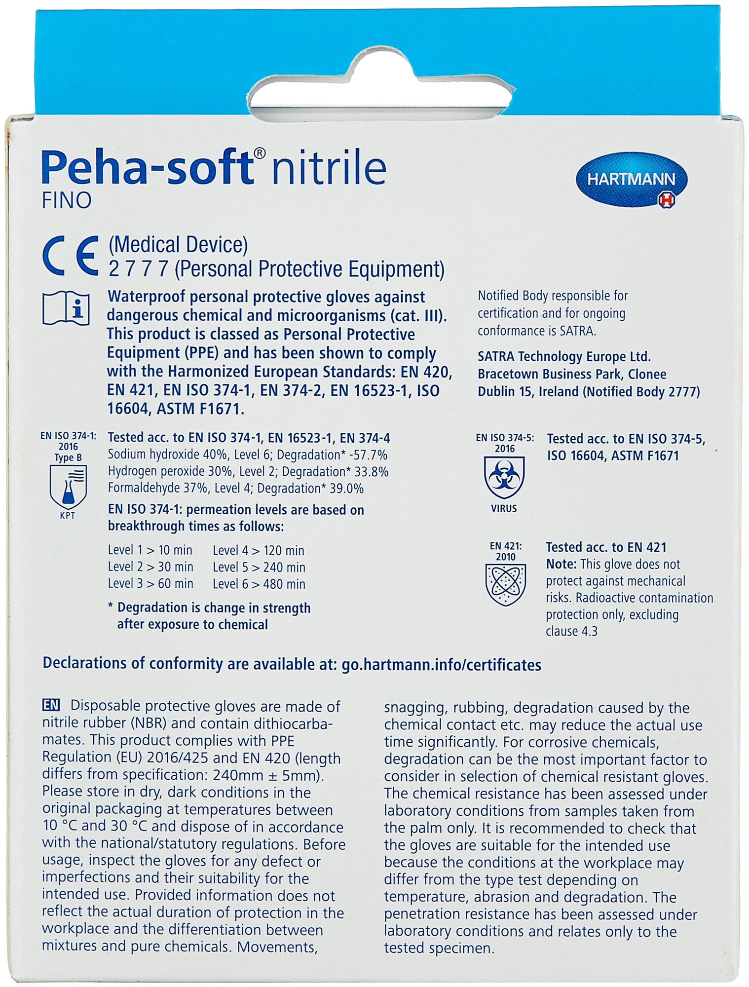 Перчатки смотровые Hartmann Peha-soft nitrile fino — купить в интернет ...