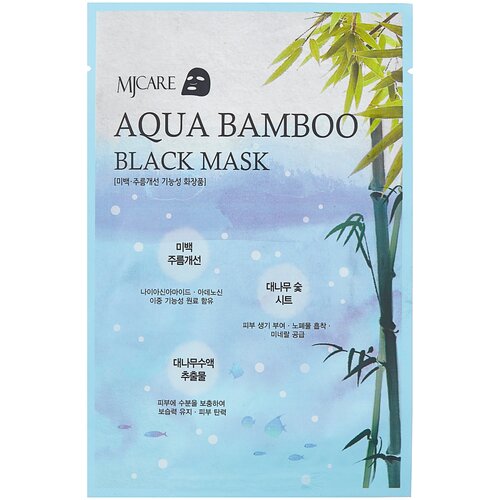 MIJIN МЖ Маска тканевая д/лица Черный бамбук MJ AQUA BAMBOO black mask 25гр