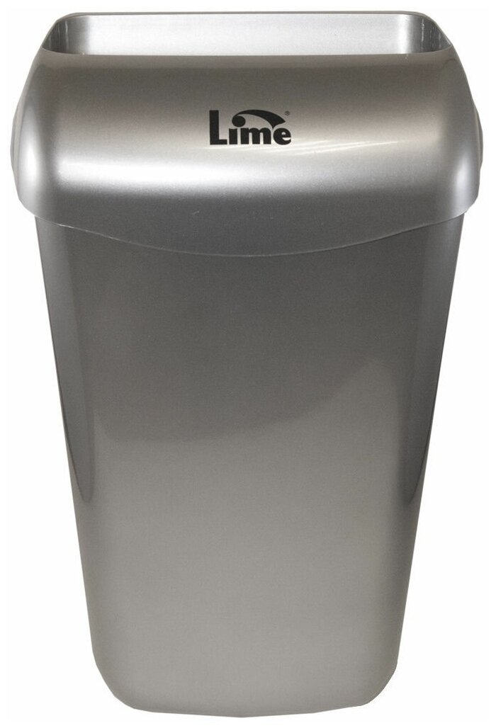 Корзина д/мусора LIME 11л подвесная с держателем мешка серая (974111) - фотография № 2