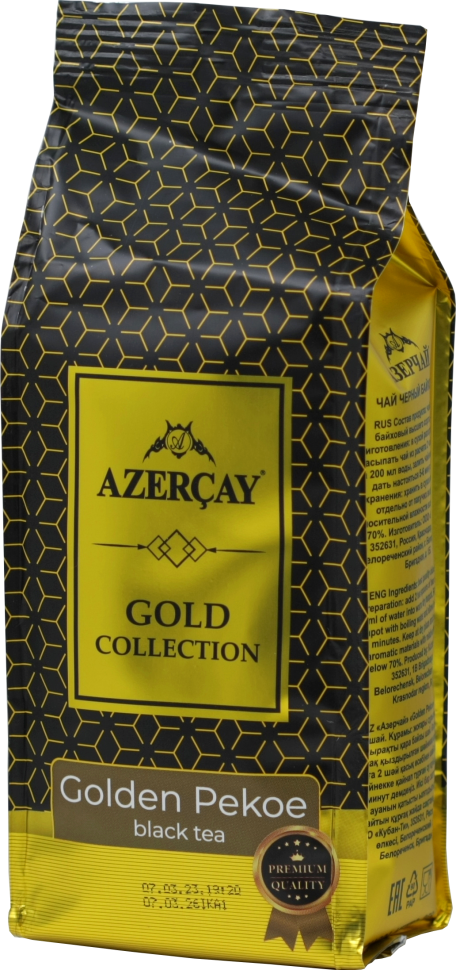Чай чёрный азерчай золотая коллекция Пекое 250 гр - фотография № 2
