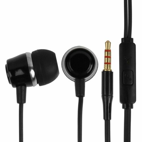 Наушники Smartbuy Model V вакуумные микрофон 93дБ 16Ом 35мм 11м пакет черные 432₽