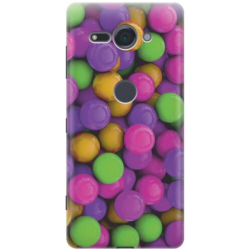 фото Cиликоновый чехол на sony xperia xz2 compact / сони иксперия икс зет 2 компакт с принтом "разноцветные драже" gosso