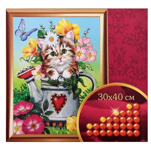 фото Алмазная вышивка с частичным заполнением «котята», 30 х 40 см. набор для творчества школа талантов