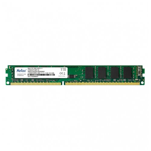 Оперативная память Netac 4 ГБ DDR3 1600 МГц DIMM CL11 NTBSD3P16SP-04 память ddr3 8gb 1600mhz netac basic ntbsd3p16sp 08