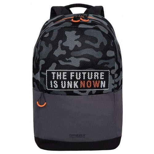 фото Рюкзак grizzly rq-010-1/2 15 (черный/серый)
