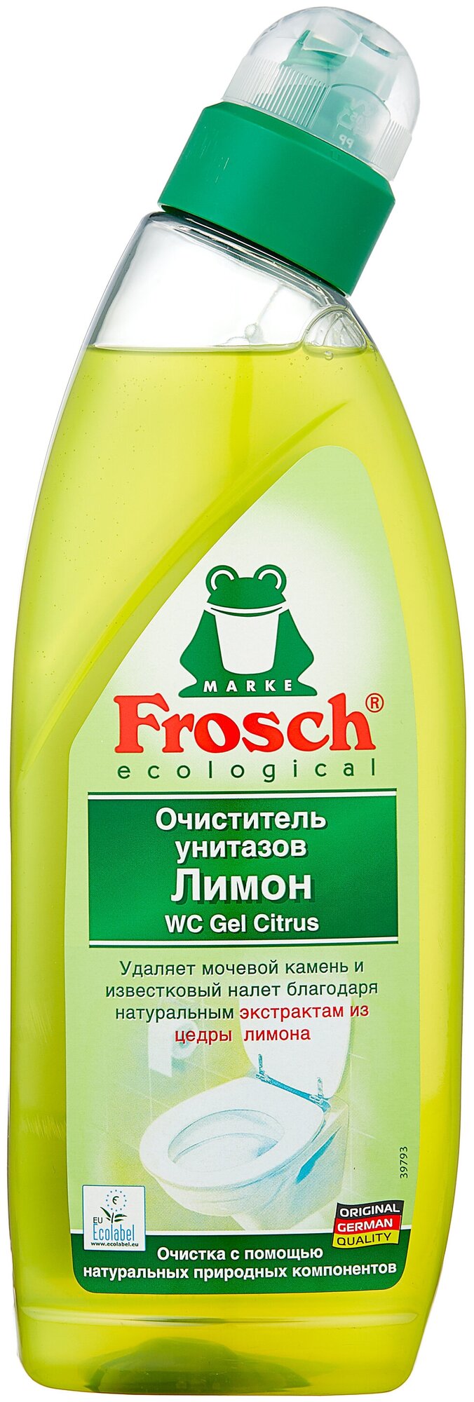 Frosch Очиститель унитазов Лимон, 0,75 л.