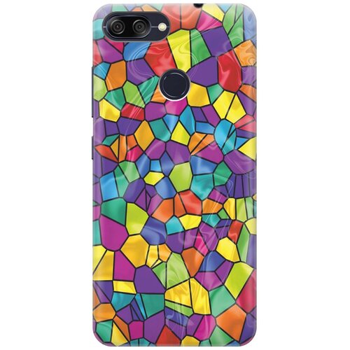 фото Cиликоновый чехол на asus zenfone max plus (m1) zb570tl / асус зенфон макс м1 плюс с принтом "яркая мозаика" gosso