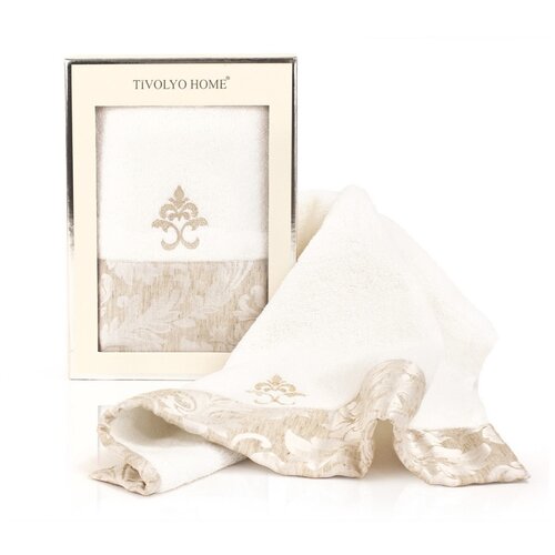фото Tivolyo home vitaly лицевое полотенце кремовый