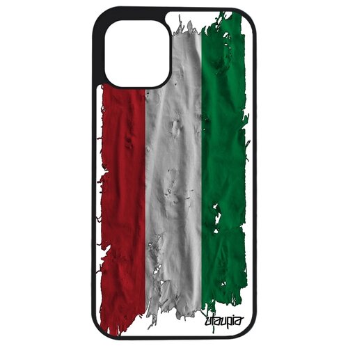 фото Чехол на мобильный apple iphone 12 mini, "флаг венгрии на ткани" государственный страна utaupia