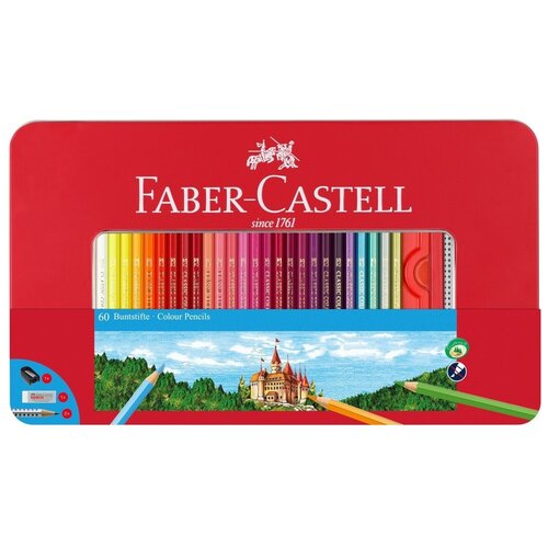 фото Faber-castell цветные карандаши замок, 60 цветов (115894)