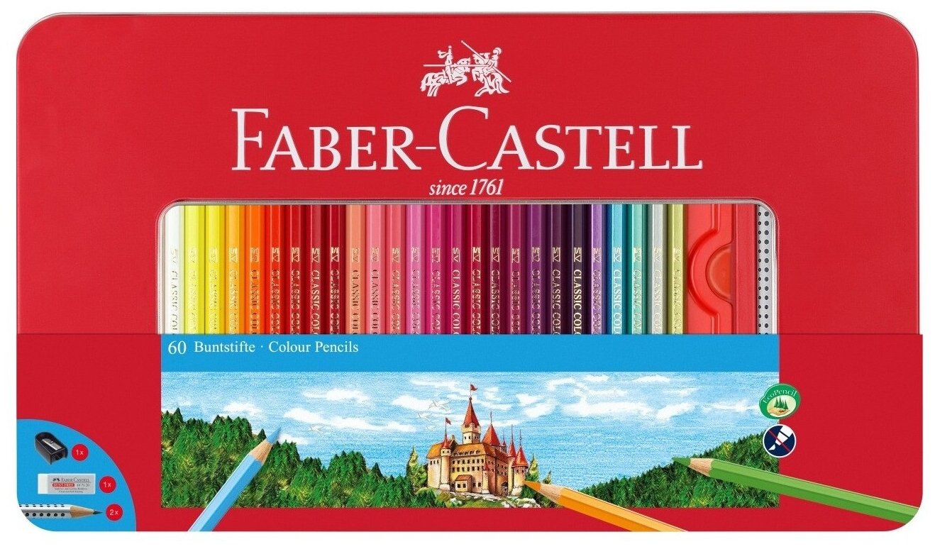 Faber-Castell Цветные карандаши Замок, 60 цветов (115894)