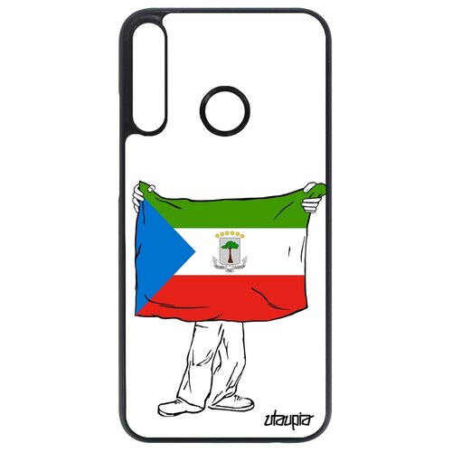 фото Чехол на huawei p40 lite e, "флаг гвинеи экваториальной с руками" патриот страна utaupia