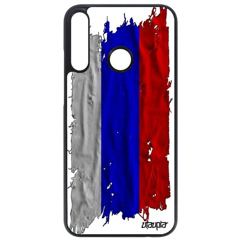 фото Чехол для телефонов p40 lite e, "флаг россии на ткани" страна патриот utaupia