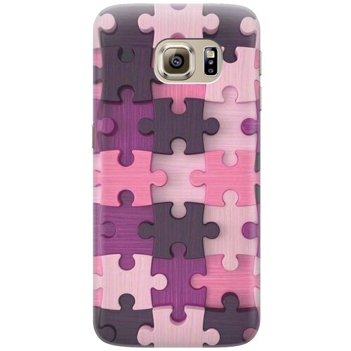 фото Cиликоновый чехол на samsung galaxy s6 edge / самсунг с6 эдж с принтом "сиреневый паззл" gosso