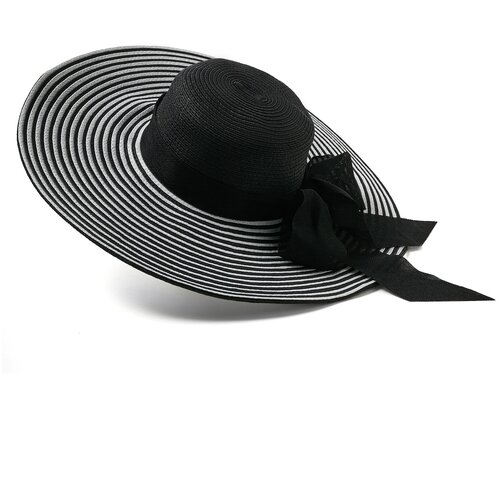 фото Плетеная шляпа с мягкими полями "набережная круазетт" nothing but love (черный; белый) 57 см