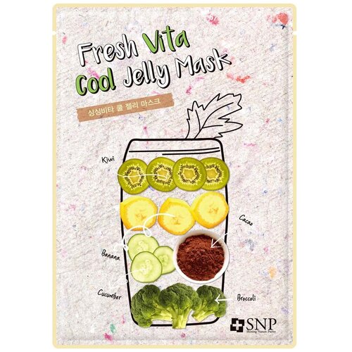 SNP Fresh Vita Cool Jelly Маска тканевая для лица интенсивно успокаивающая, 33 мл