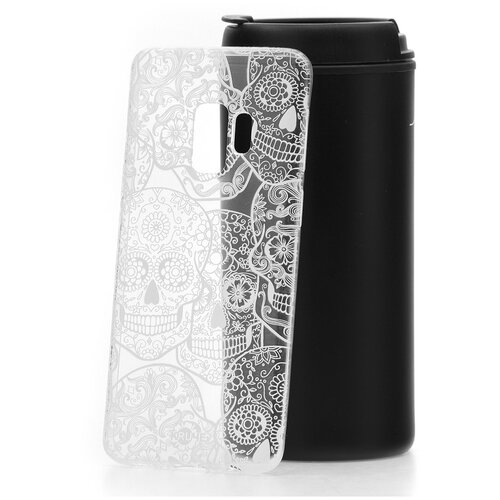 фото Чехол на samsung galaxy s9 kruche print skull white1