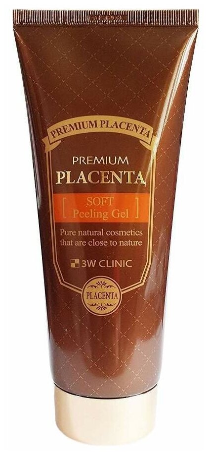 3W Clinic пилинг-гель для лица с протеинами Premium Placenta Soft Peeling Gel, 180 мл