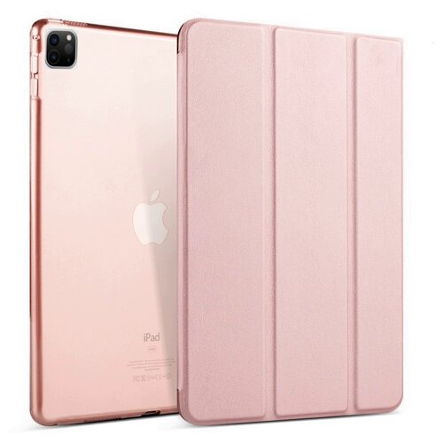 фото Ультра-тонкий чехол-обложка mypads для apple ipad pro 12.9 (2020) с дизайном smart case розовый кожаный с функцией смарт включения-выключения